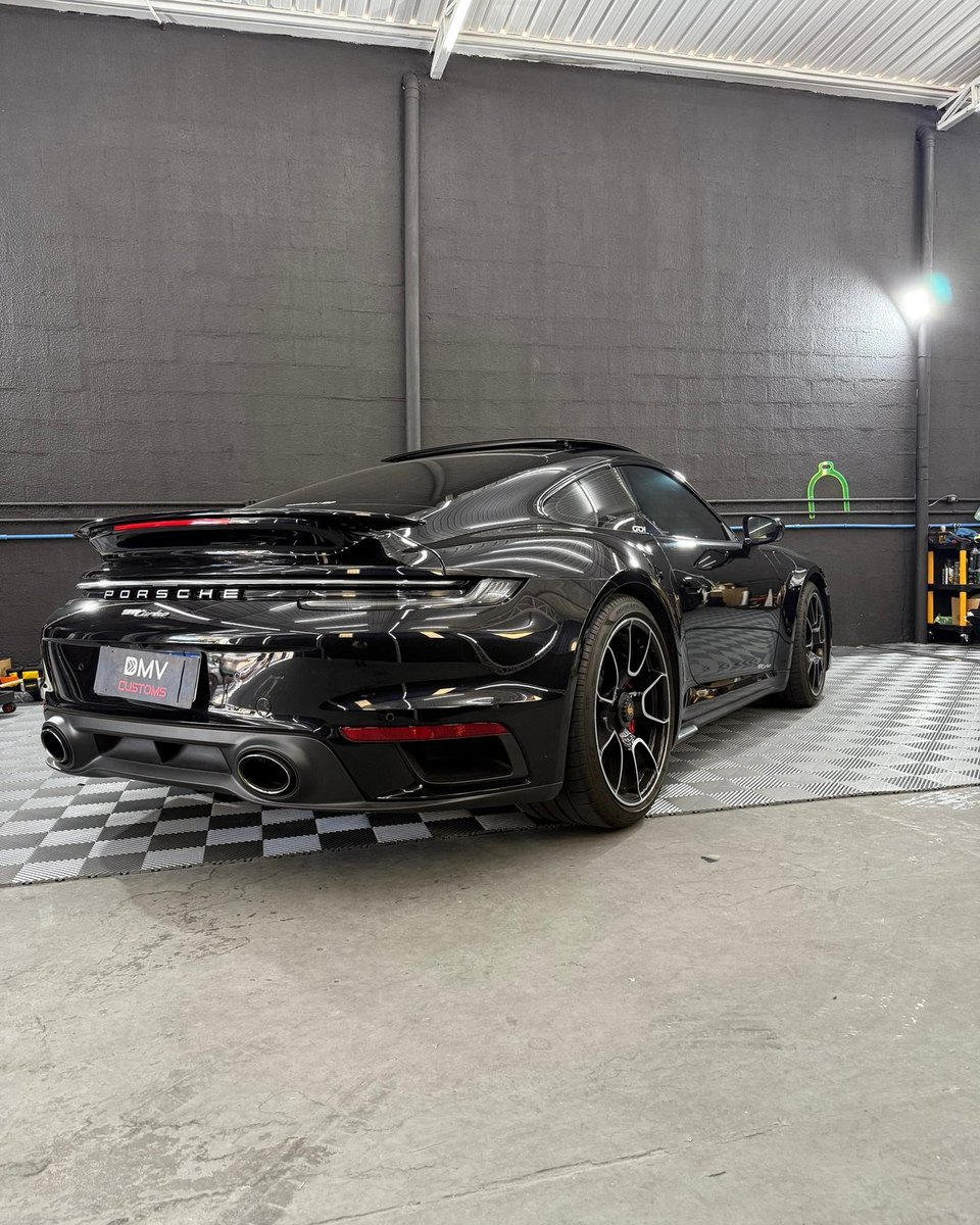 Porsche 911 Turbo preto — PPF e vitrificação DMV Customs Campinas